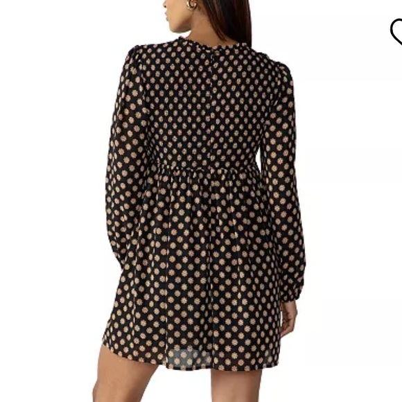 Sanctuary Smocked Long Sleeve Babydoll Dress Medallion Print Size Small - Picture 3 of 13